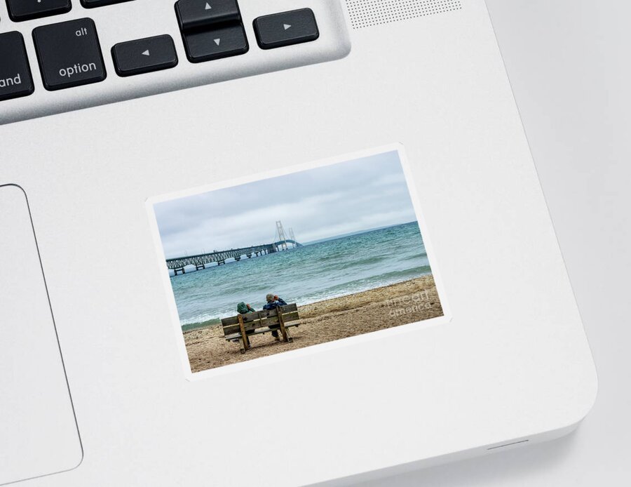 Mackinaw City Sticker featuring the photograph Time Together by Jennifer White