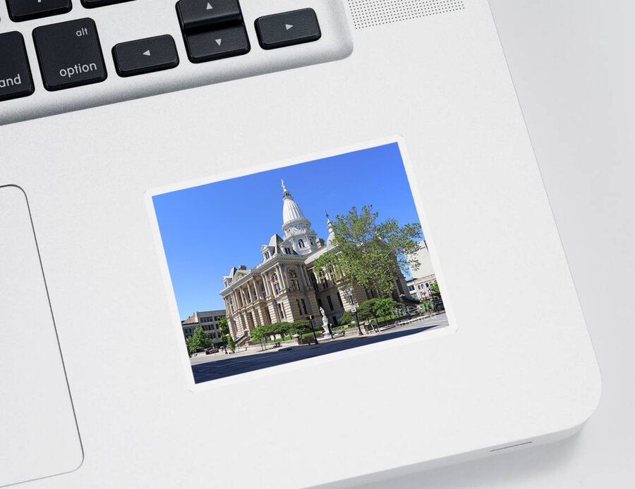 Tippecanoe Sticker featuring the photograph Tippecanoe County Courthouse in Lafayette Indiana 7294 by Jack Schultz