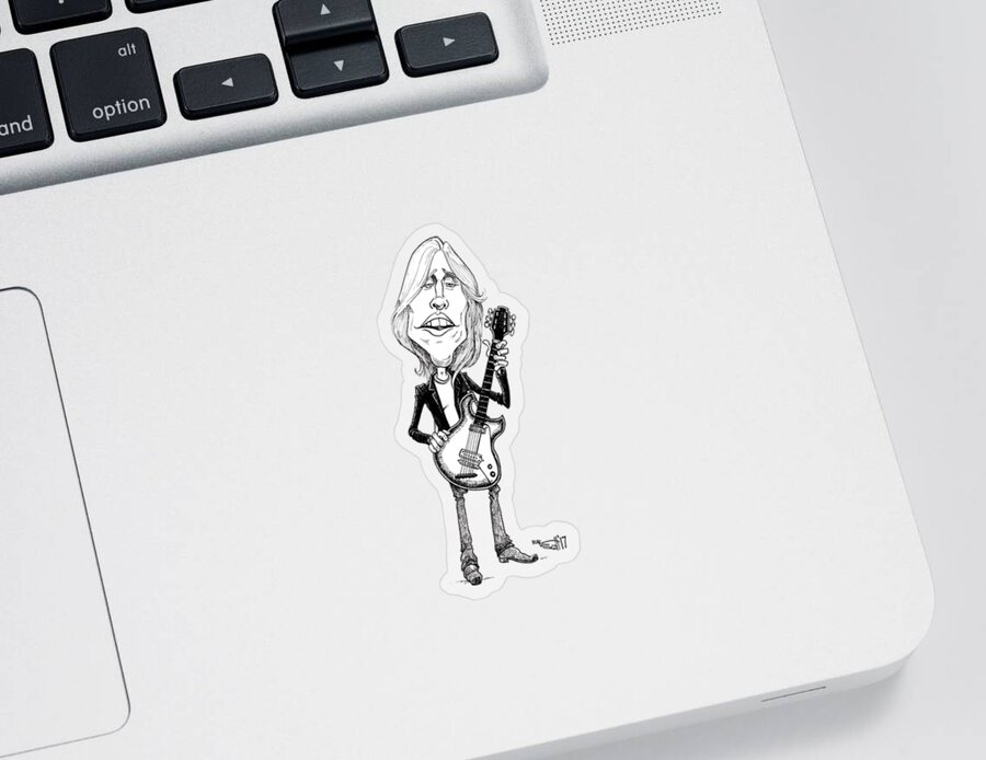 Mikescottdraws Sticker featuring the drawing Tom Petty by Mike Scott