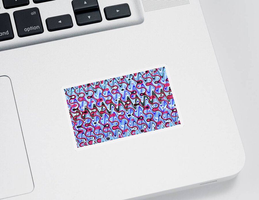 Tom Stanley Janca Blue Red And Black Abstract #100240ps3hijabcd Sticker featuring the digital art Tom Stanley Janca Blue Red And Black Abstract #100240ps3hijabcd0 by Tom Janca