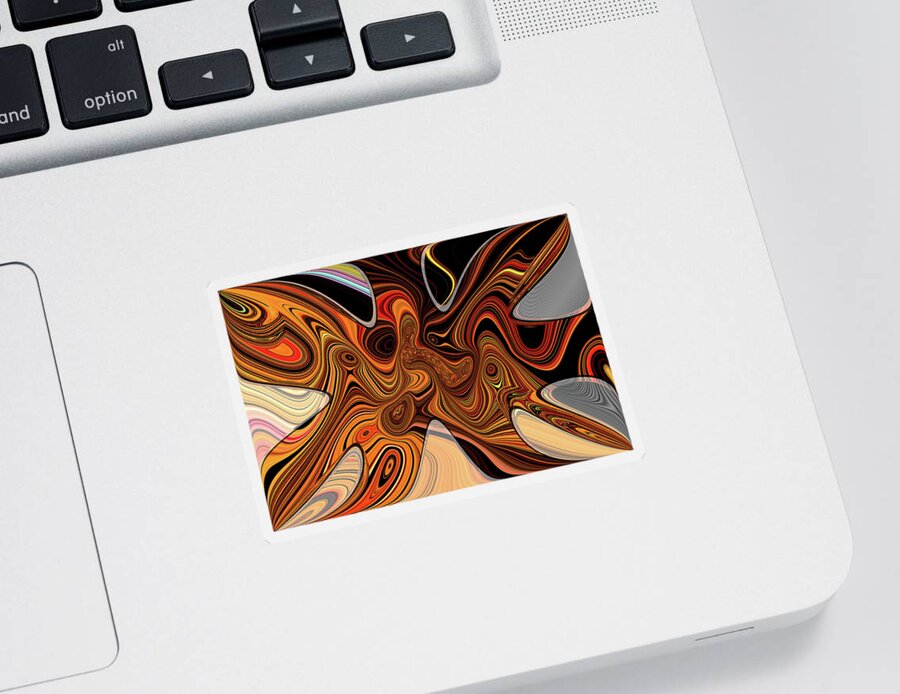 Tom Stanley Janca Sticker featuring the digital art Tom Stanley Janca Hand Painted Art Abstract 7685 by Tom Janca