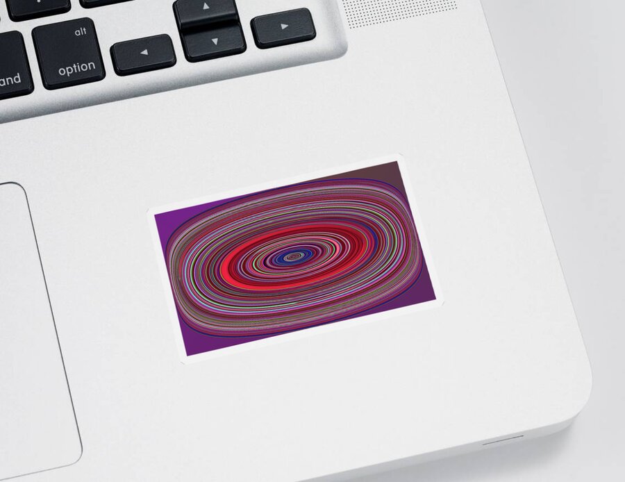 Tom Stanley Janca Oval Abstract #154118ps1 Sticker featuring the digital art Tom Stanley Janca Oval Abstract #154118ps1 by Tom Janca