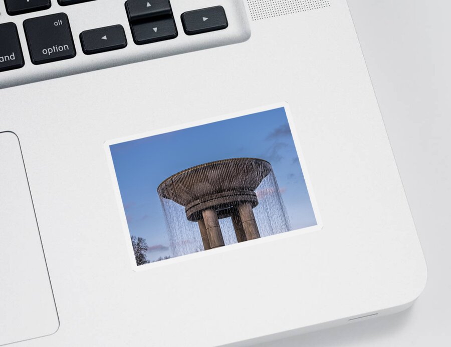 Fountain Sticker featuring the photograph Top of Cary Fountain by Rick Nelson