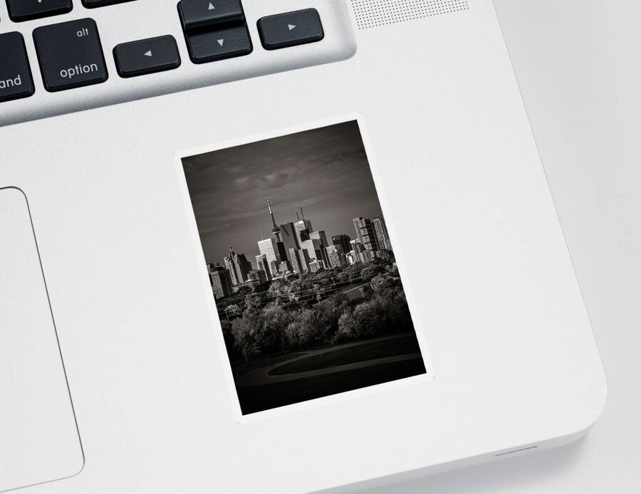 Brian Carson Sticker featuring the photograph Toronto Skyline From Riverdale Park No 6 by Brian Carson