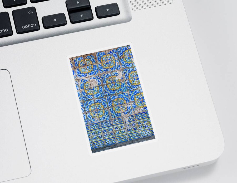 Blue Sticker featuring the photograph Traditional Portuguese tiles l1 by Ilan Rosen