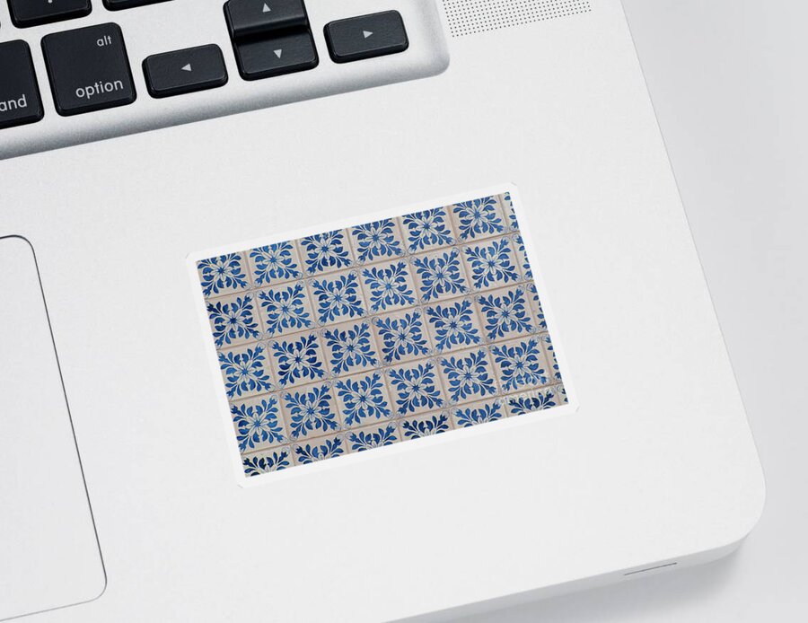 Blue Sticker featuring the photograph Traditional Portuguese tiles l5 by Ilan Rosen