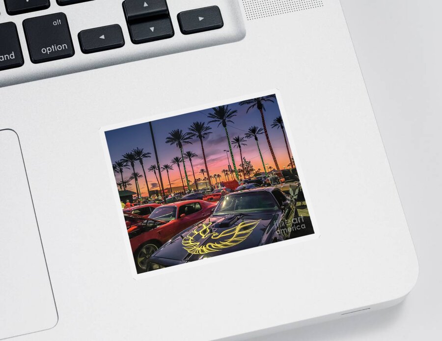 Pontiac Sticker featuring the photograph TransAm Sunset by Darrell Foster