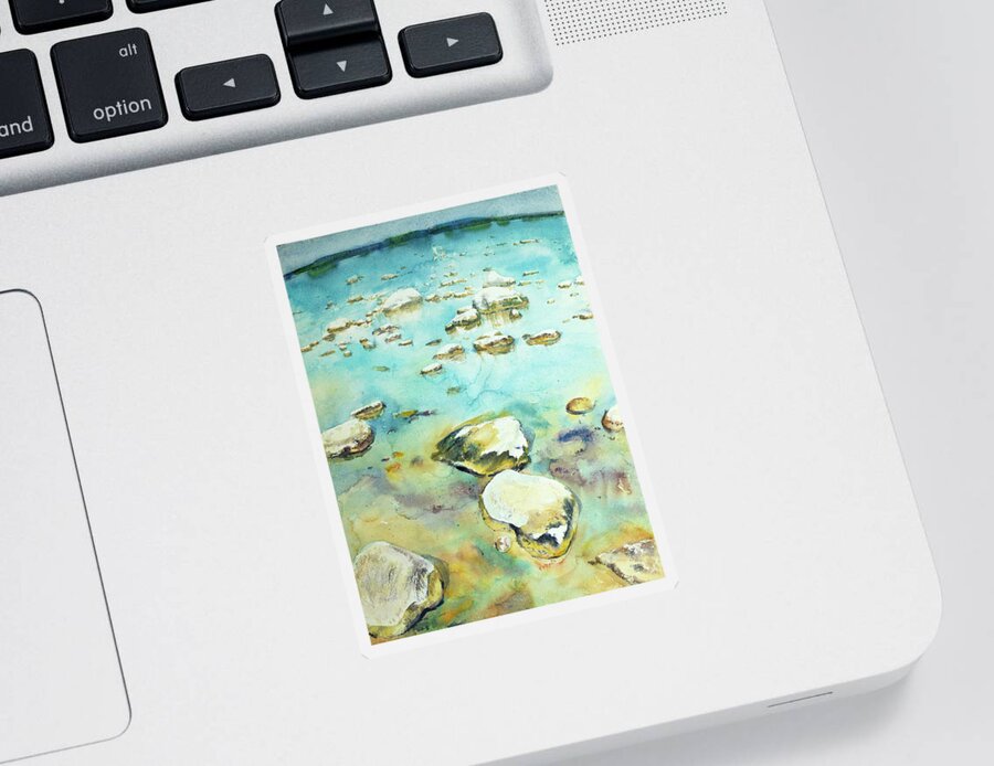 Watercolor Sticker featuring the painting Traverse Bay by Lisa Tennant