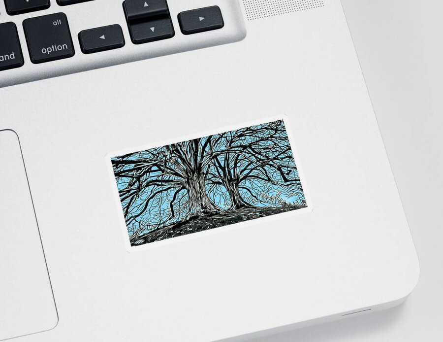 Tree Sticker featuring the mixed media Trees Design 262 by Lucie Dumas