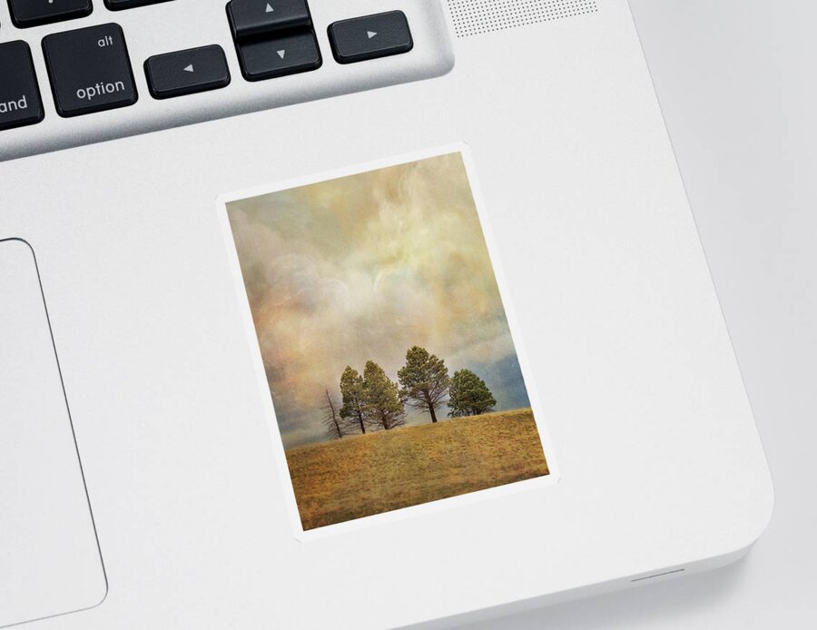 Trees Sticker featuring the photograph Trees on a Hill Under an Imaginary Sky by Mary Lee Dereske
