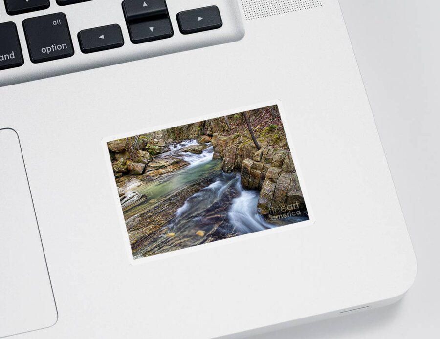 Triple Falls Sticker featuring the photograph Triple Falls On Bruce Creek 19 by Phil Perkins