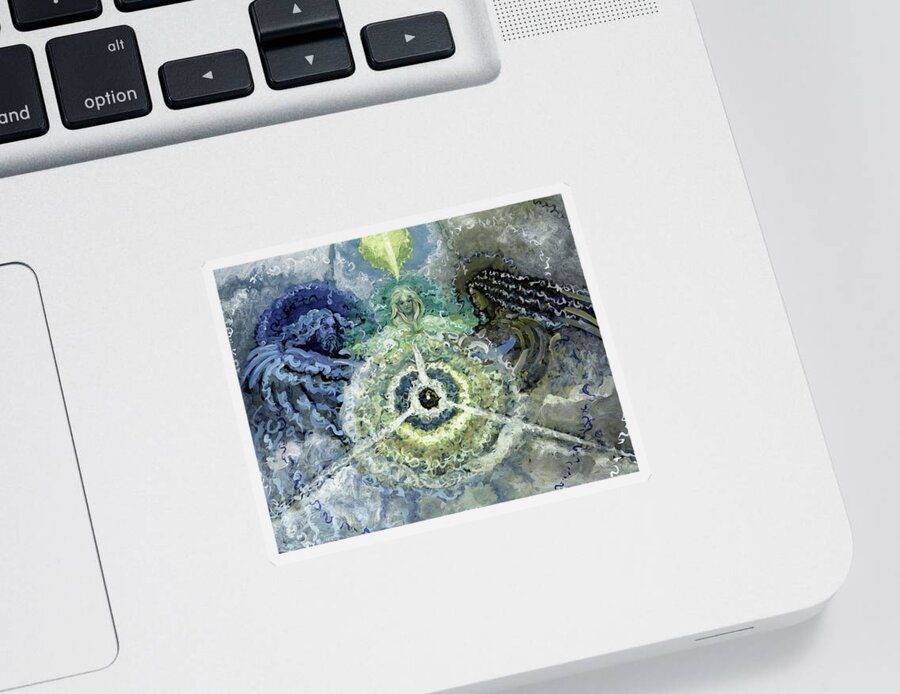 Fantasy Sticker featuring the painting Triune Creation by Gary Nicholson