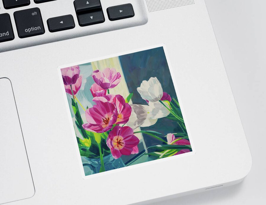 Tulips Sticker featuring the painting Tulips 2 by Amanda Schwabe