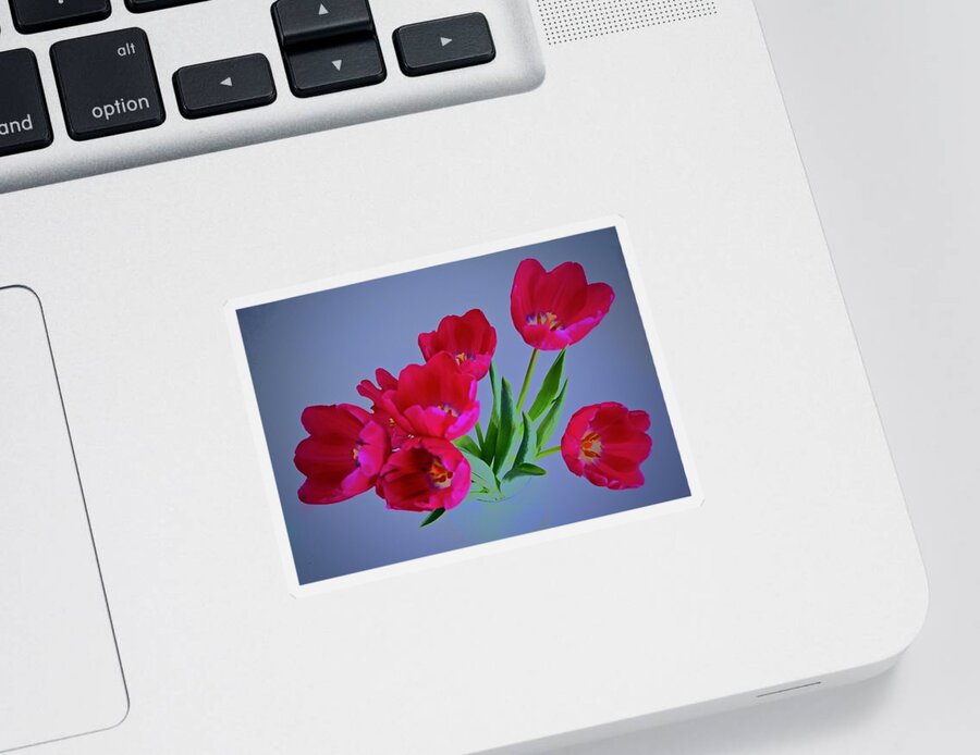 Abstract Sticker featuring the photograph Tulips Bursting by Alida M Haslett