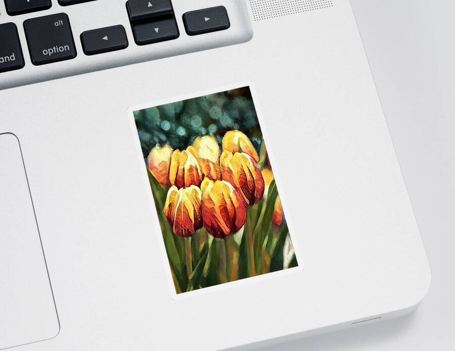 Tulips Sticker featuring the photograph Tulips in Spring by Vanessa Thomas