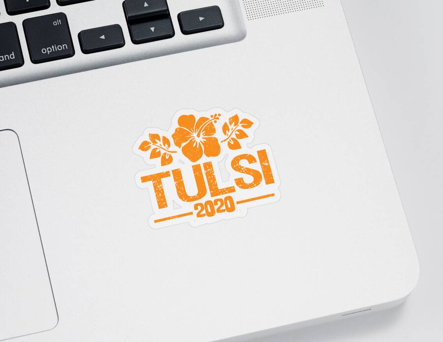 Election Sticker featuring the digital art Tulsi Gabbard 2020 Aloha by Flippin Sweet Gear