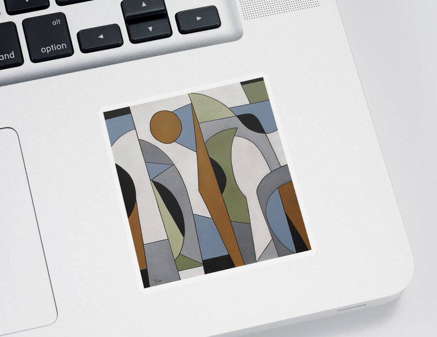 Geometric Sticker featuring the painting Turning Point by Trish Toro