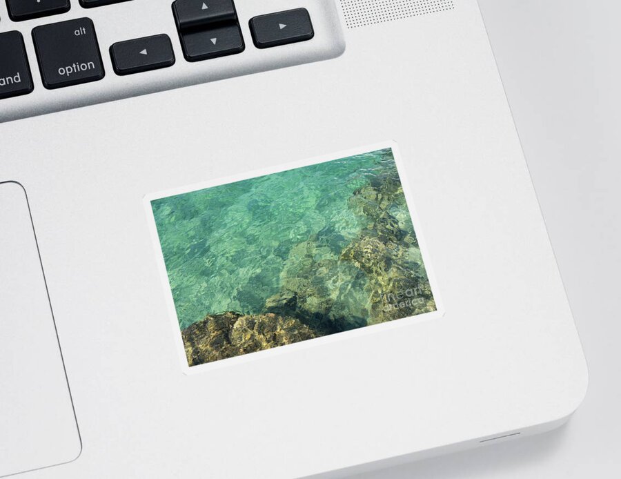 Turquoise Sticker featuring the photograph Turquoise blue water on the Mediterranean coast by Adriana Mueller