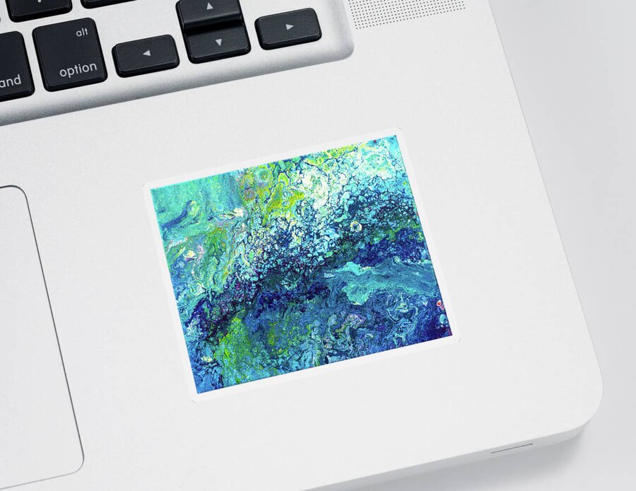 Turquoise Sticker featuring the painting Turquoise Flow by Maria Meester