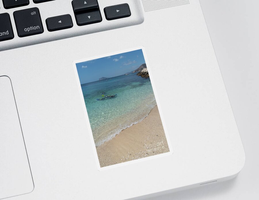 Mediterranean Sticker featuring the photograph Turquoise blue sea water and diving in Calpe by Adriana Mueller