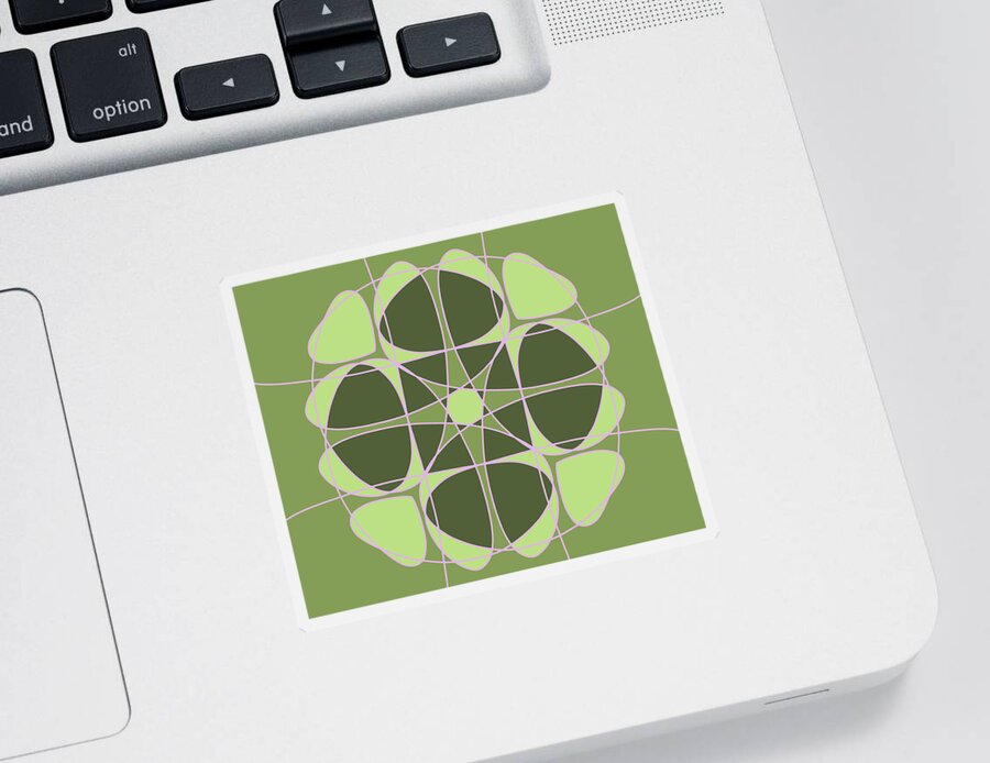 Abstract Pattern Sticker featuring the digital art Turtle flower by Patricia Awapara