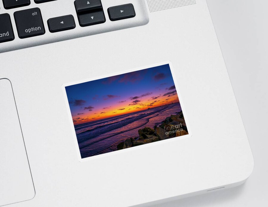 Colorful Sticker featuring the photograph Twilight in Oceanside by Rich Cruse