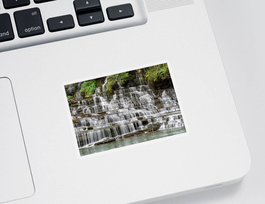 Twin Falls Sticker featuring the photograph Twin Falls 22 by Phil Perkins
