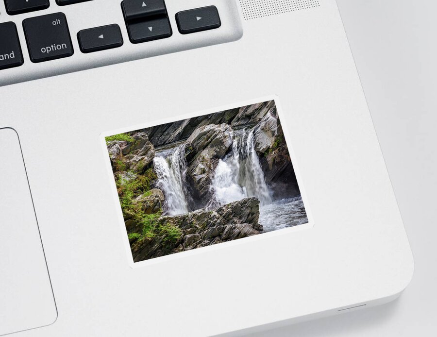 Landscape Sticker featuring the photograph Twin Falls Upper Level by Mike Whalen