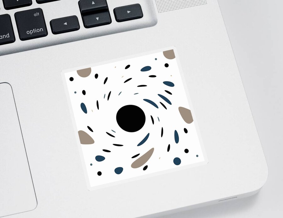 Black Sticker featuring the photograph Twirl Polka Dots by Amelia Pearn