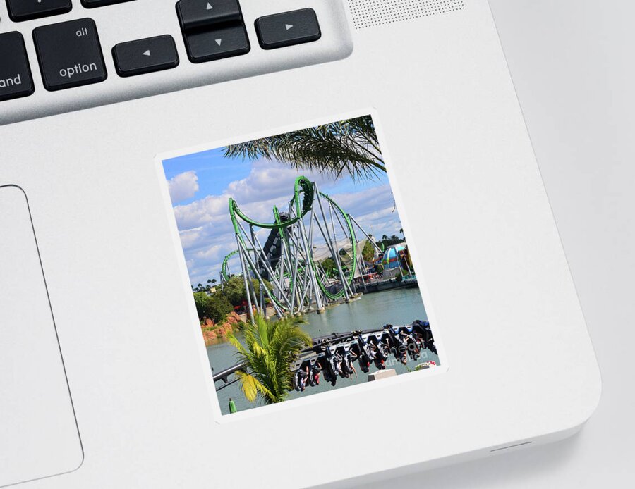  Universals Islands Of Adventure Sticker featuring the photograph Two great coasters by David Lee Thompson
