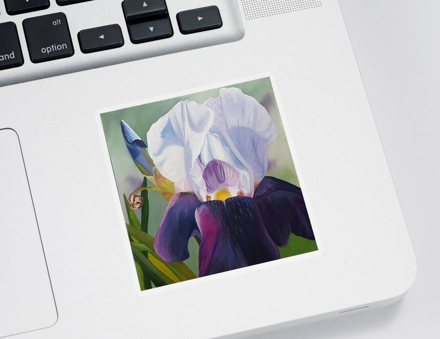 Two Tone Iris Sticker featuring the painting Two Tone Iris by Connie Rish