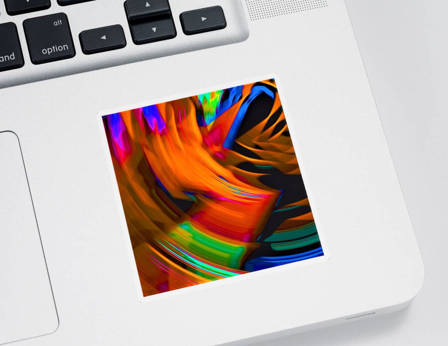Abstract Sticker featuring the digital art Ultrasound Image - Abstract by Ronald Mills