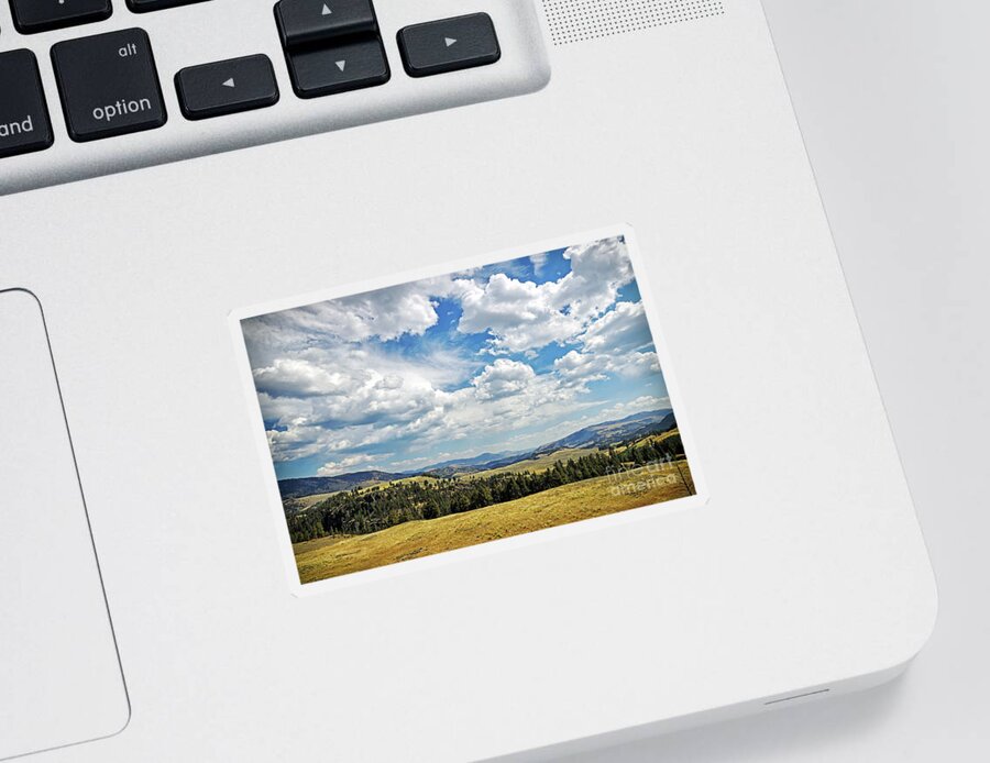 Yellowstone Sticker featuring the photograph Under A Yellowstone Sky by Lincoln Rogers