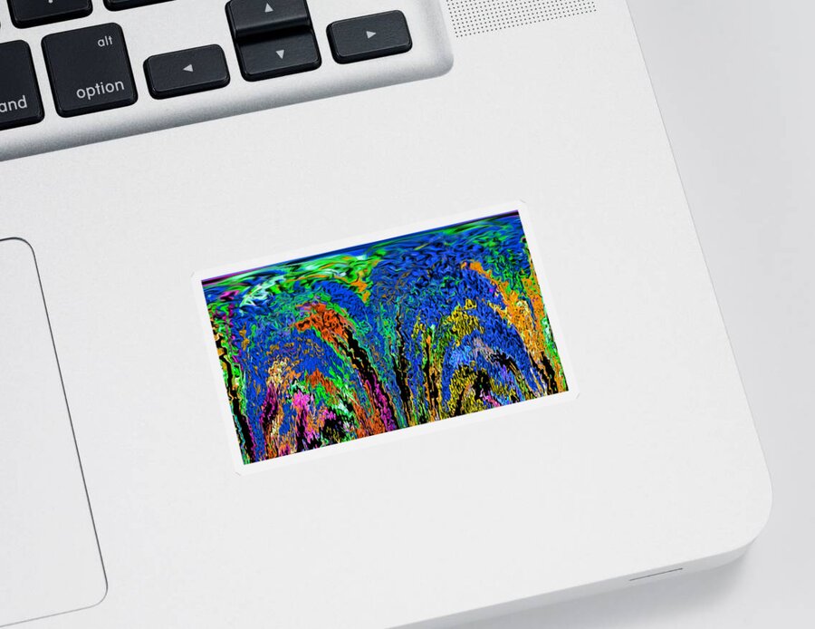 Abstract Sticker featuring the digital art Under the Sea - Abstract by Ronald Mills