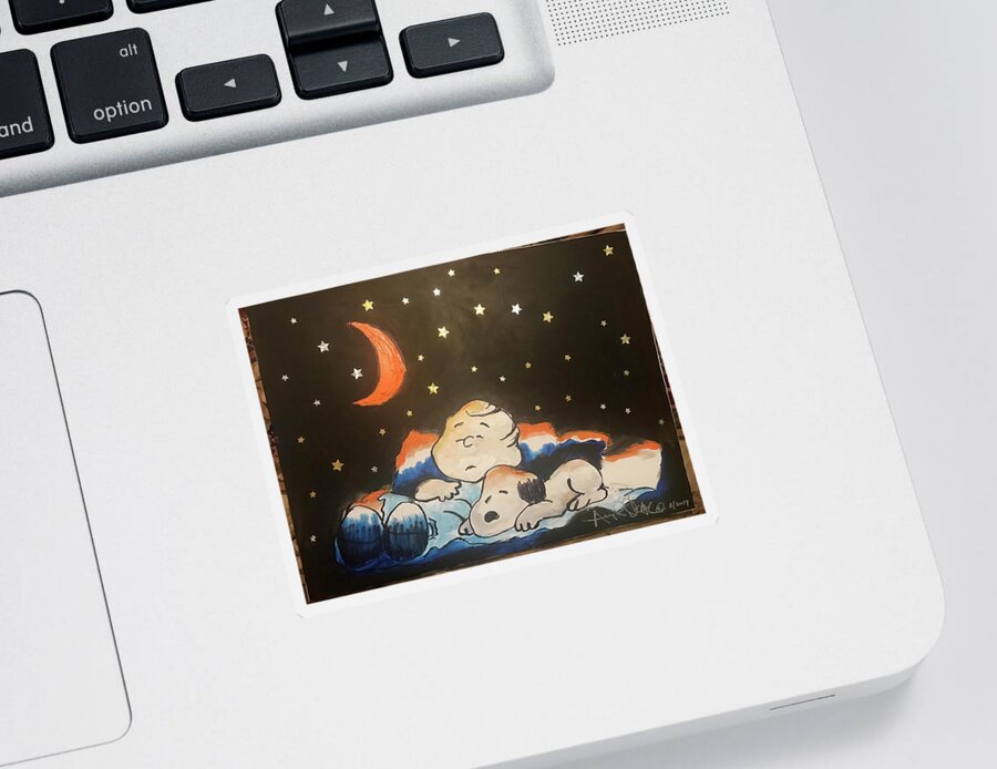  Sticker featuring the painting Under the Stars by Angie ONeal