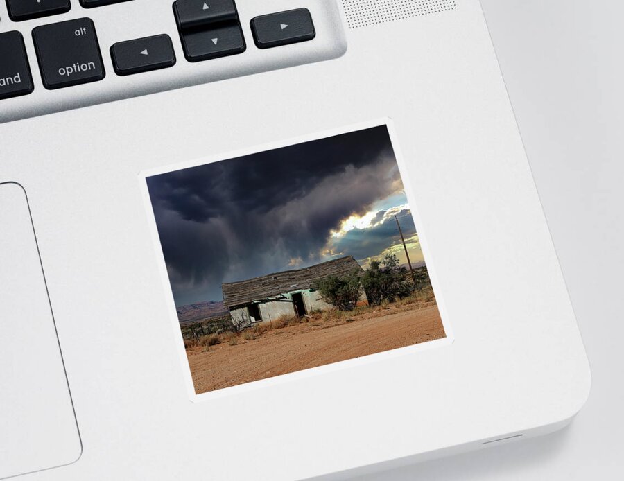 Clouds Sticker featuring the photograph Under the Stormy Skies by Carmen Kern
