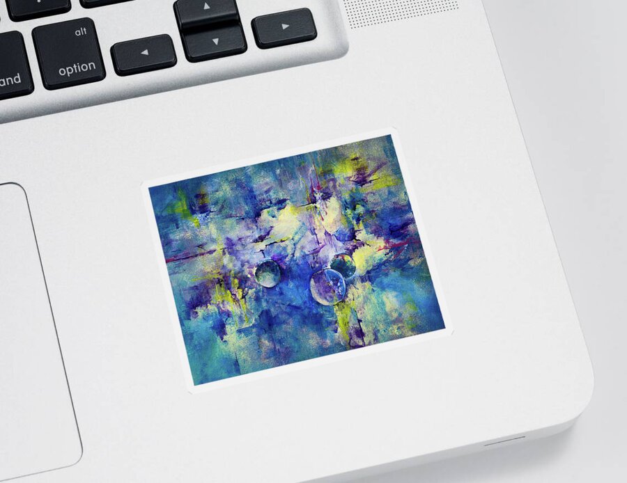 Abstract Sticker featuring the painting Universal Mysteries by Lee Beuther