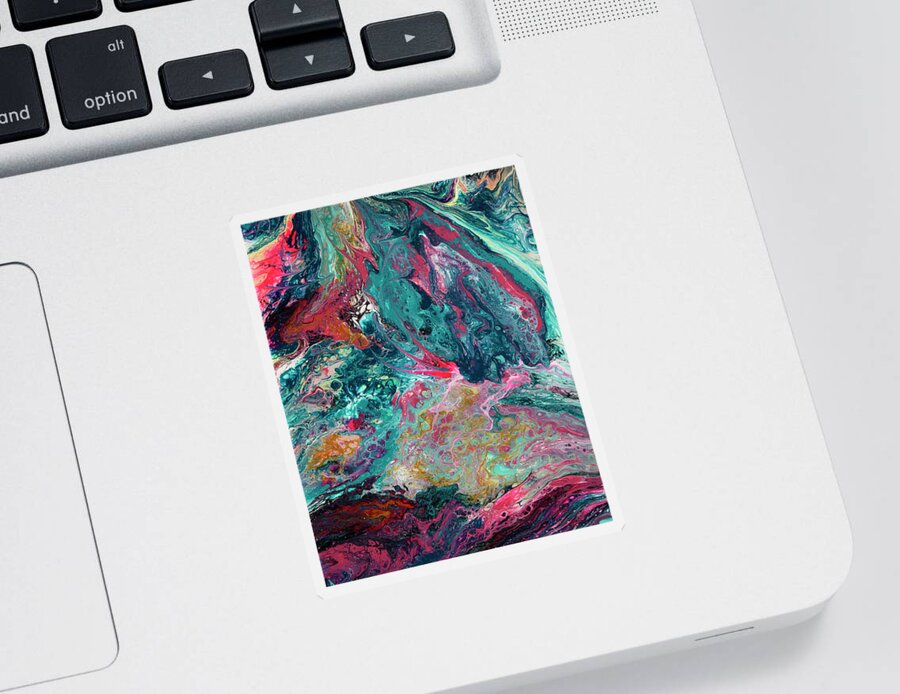 Abstract Art Sticker featuring the painting Untitled...for now. by Tessa Evette