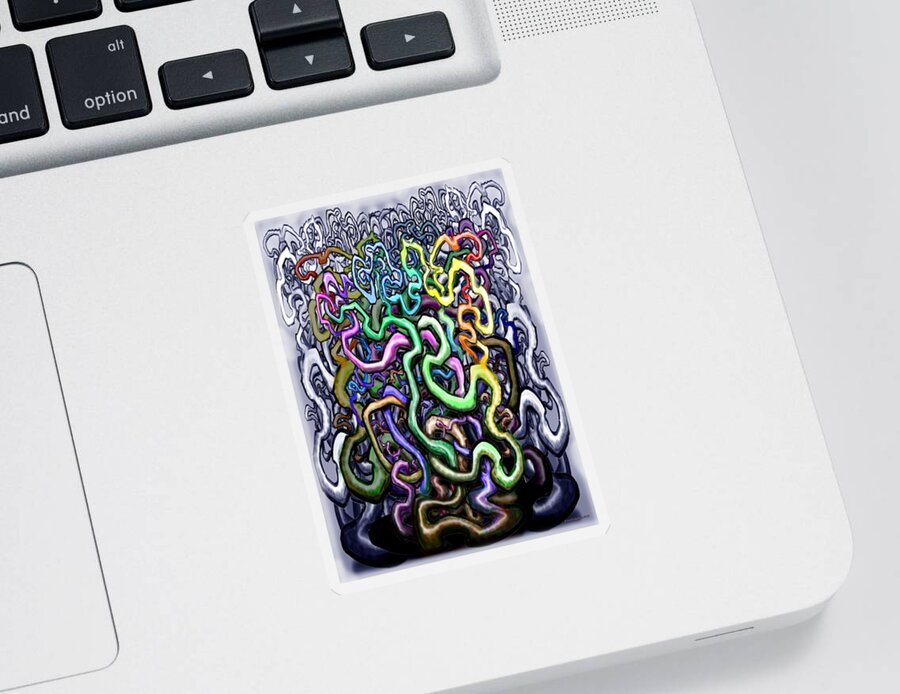 Color Sticker featuring the digital art Upsurging Color by Kevin Middleton