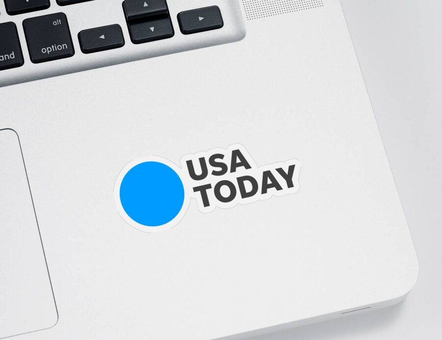 Usa Today Sticker featuring the digital art USA TODAY Black Logo by Gannett Co