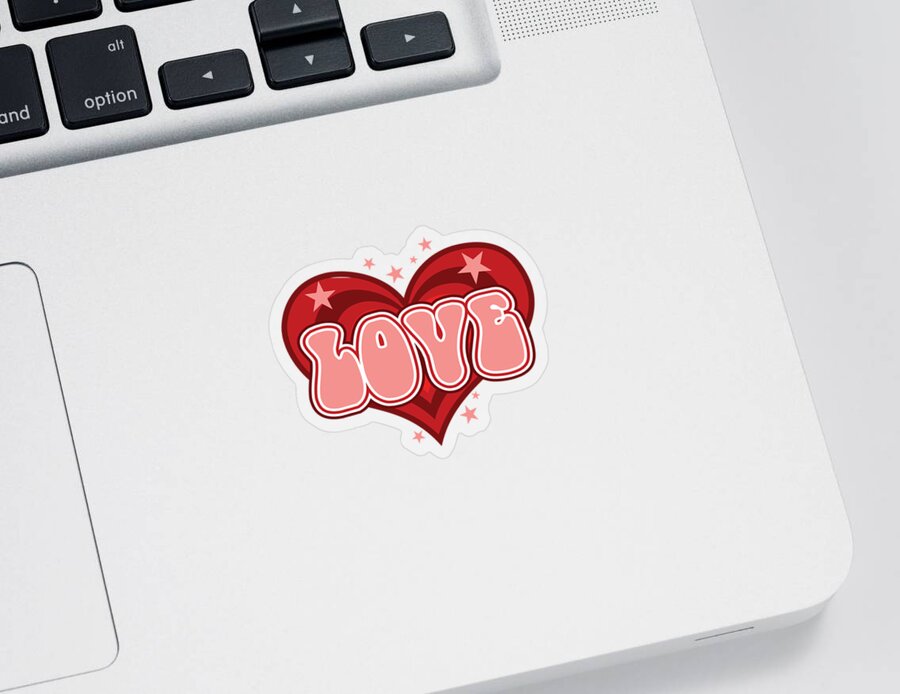 Funny Sticker featuring the digital art Valentine Love by Flippin Sweet Gear