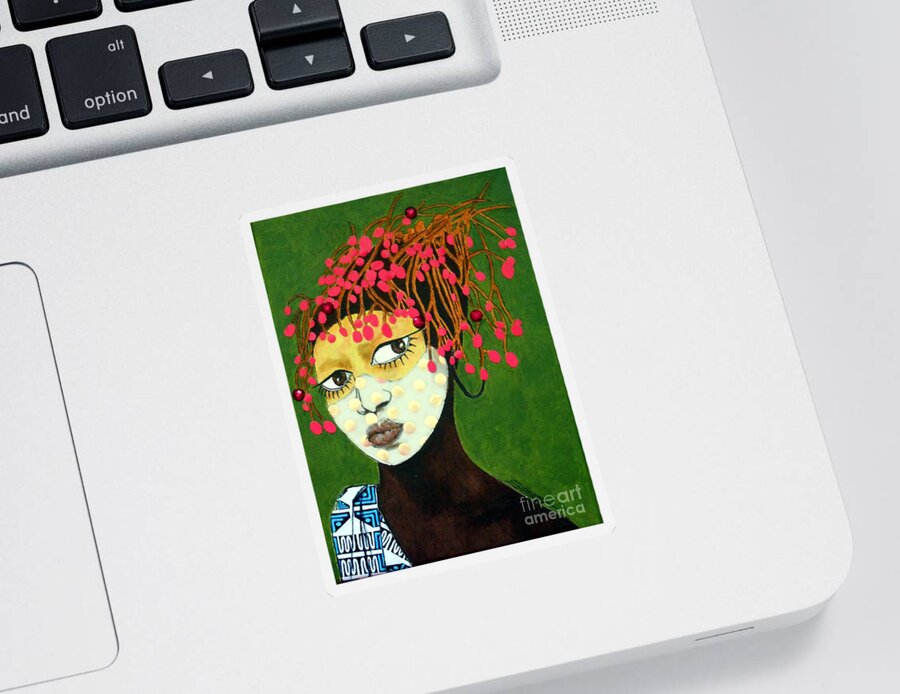 Suri Tribe Sticker featuring the painting Valley Girl by Jayne Somogy