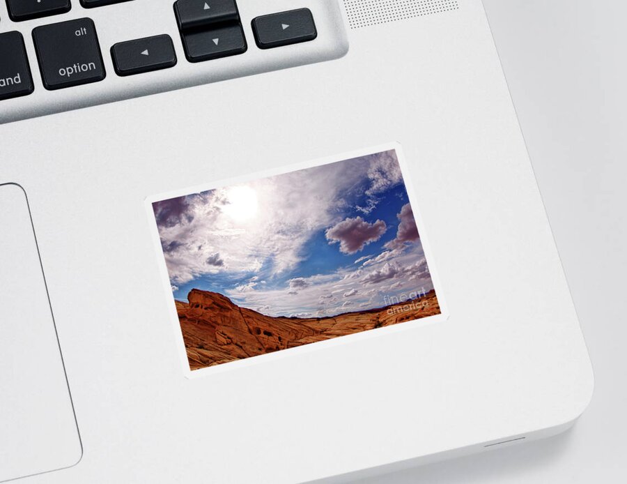 Valley Of Fire Sticker featuring the photograph Valley Of Fire Peaceful Day by Blake Richards