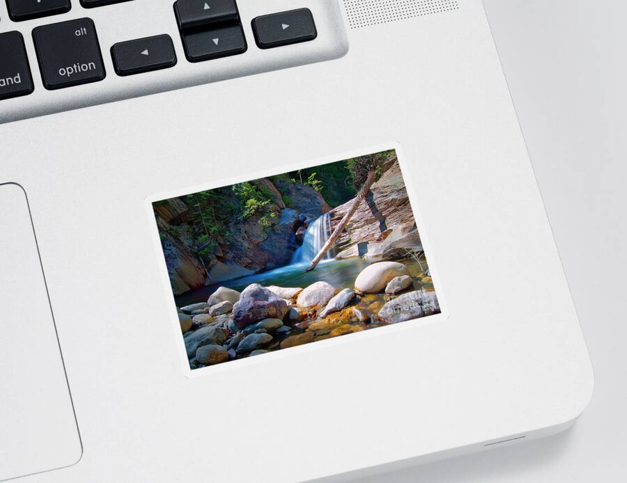 Water Sticker featuring the photograph Van Creek Falls III by Thomas Nay