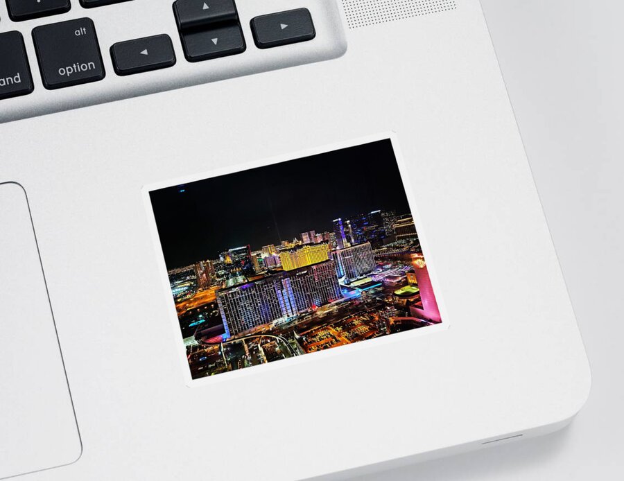 Vegas Lights Sticker featuring the photograph Vegas baby by Shalane Poole