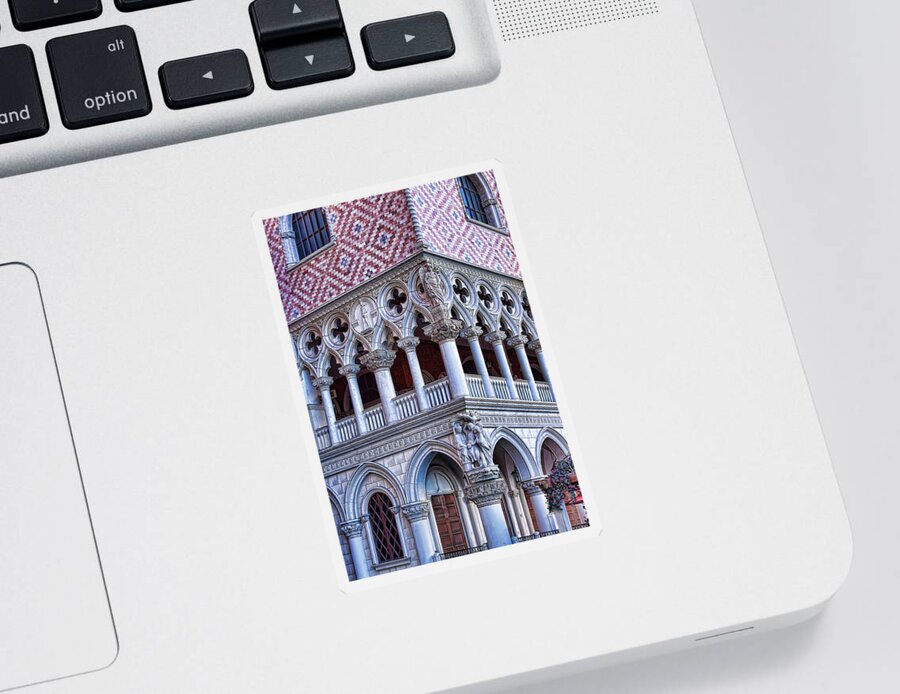 Venetian Palazzo Sticker featuring the photograph Venetian Palazzo architectural detail, Las Vegas by Tatiana Travelways