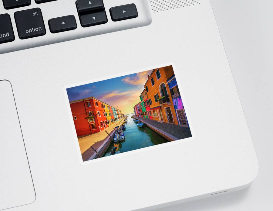 Burano Sticker featuring the photograph Burano Late Afternoon by Stefano Orazzini
