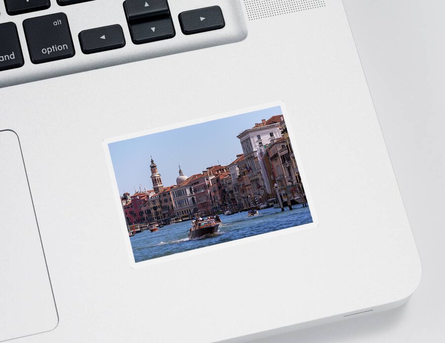 Venice Sticker featuring the photograph Venice taxi service by Andrew Lalchan