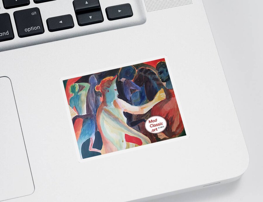 Masterpiece Paintings Sticker featuring the painting Venus in the Mirror ModClassic Art Style by Enrico Garff