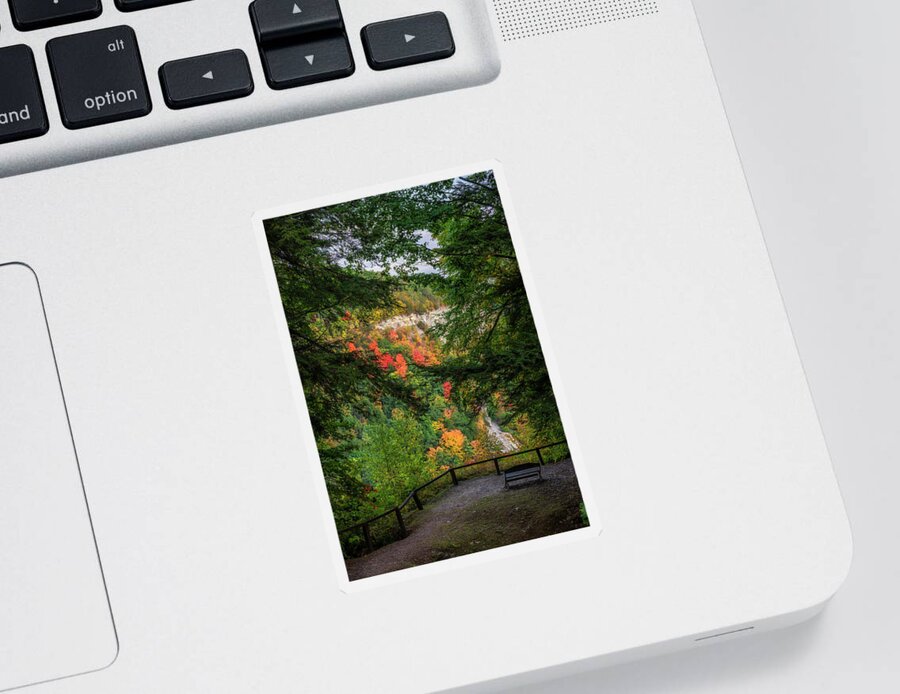 Letchworth State Park Sticker featuring the photograph Vibrant Early Fall At Letchworth State Park by Mark Papke